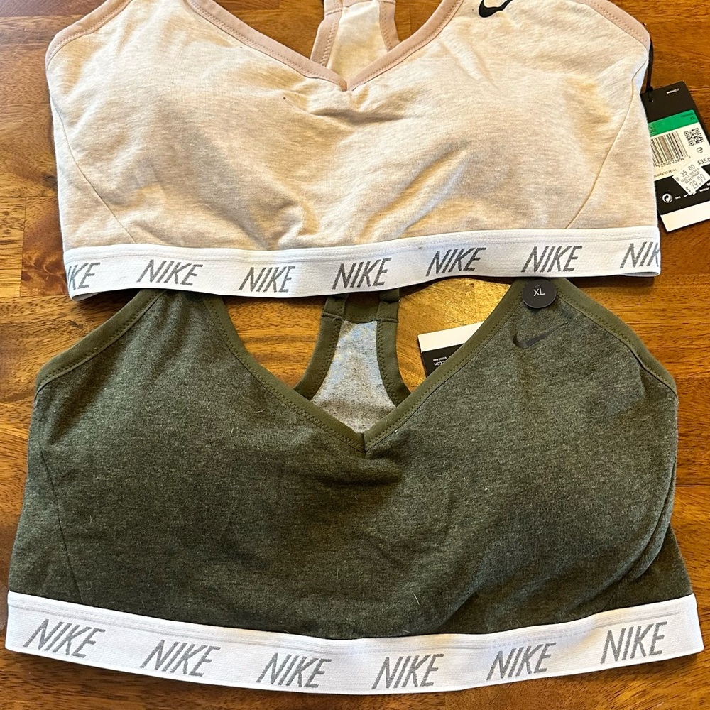 Nike Women's Sports Bra Duo - Cream and Olive